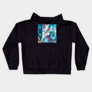 Intuitive Organic Abstract Watercolor in Blue Kids Hoodie